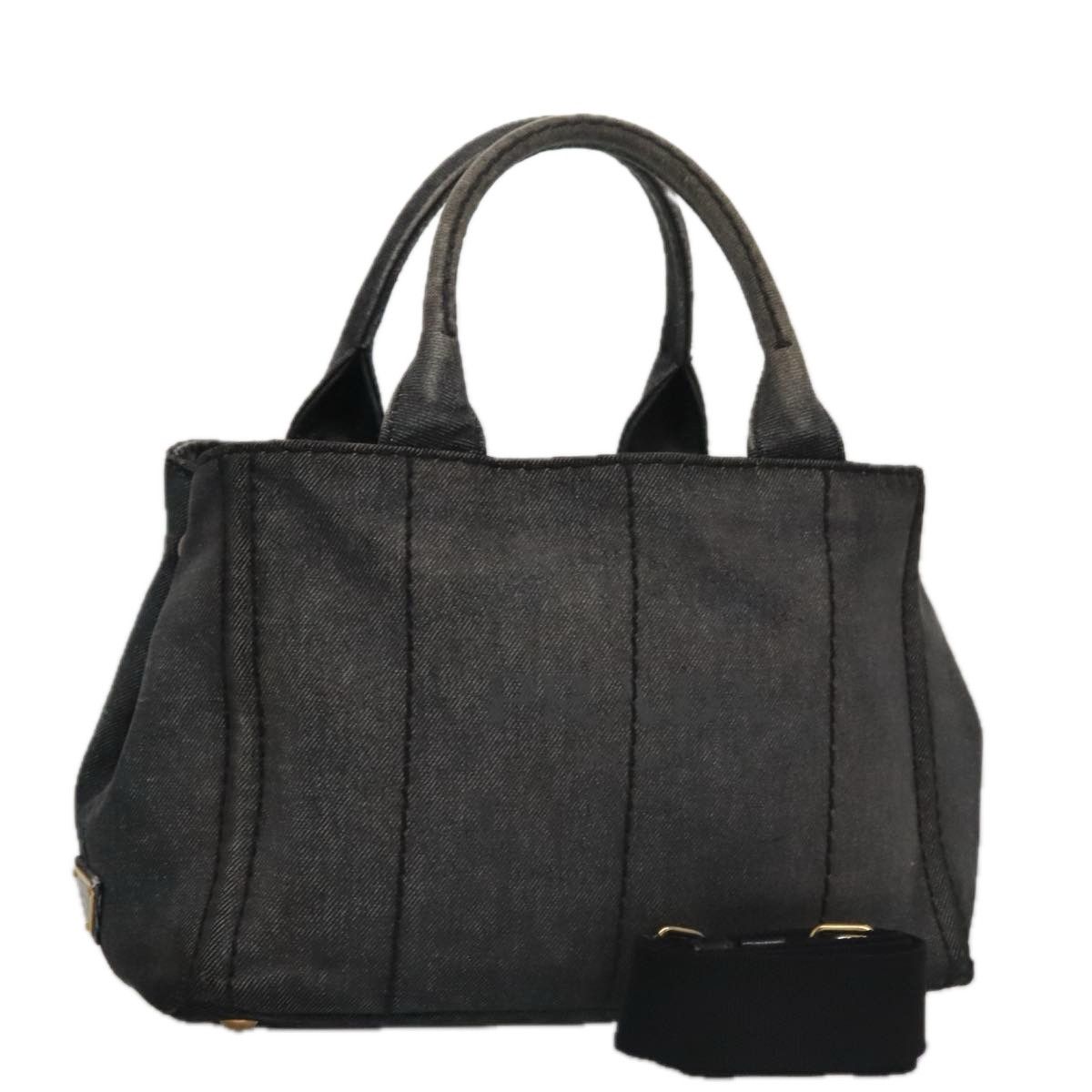 Prada Canapa Black Denim - Jeans Tote Bag (Pre-Owned) Size ONE SIZE - 15 Thumbnail
