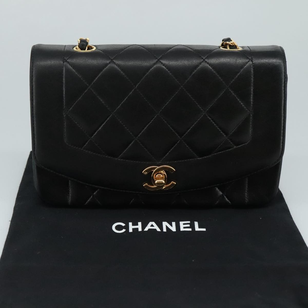 Chanel Diana Black Leather Shoulder Bag (Pre-Owned) Size ONE SIZE - 10 Thumbnail