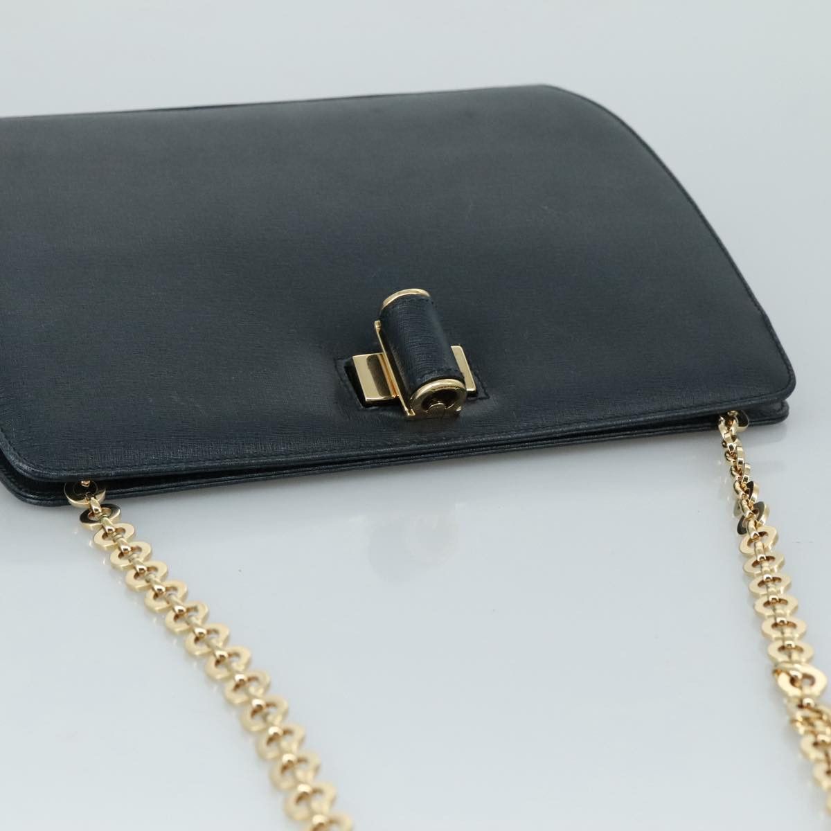 Salvatore Ferragamo - Navy Leather Shoulder Bag (Pre-Owned) Size ONE SIZE - 18 Thumbnail
