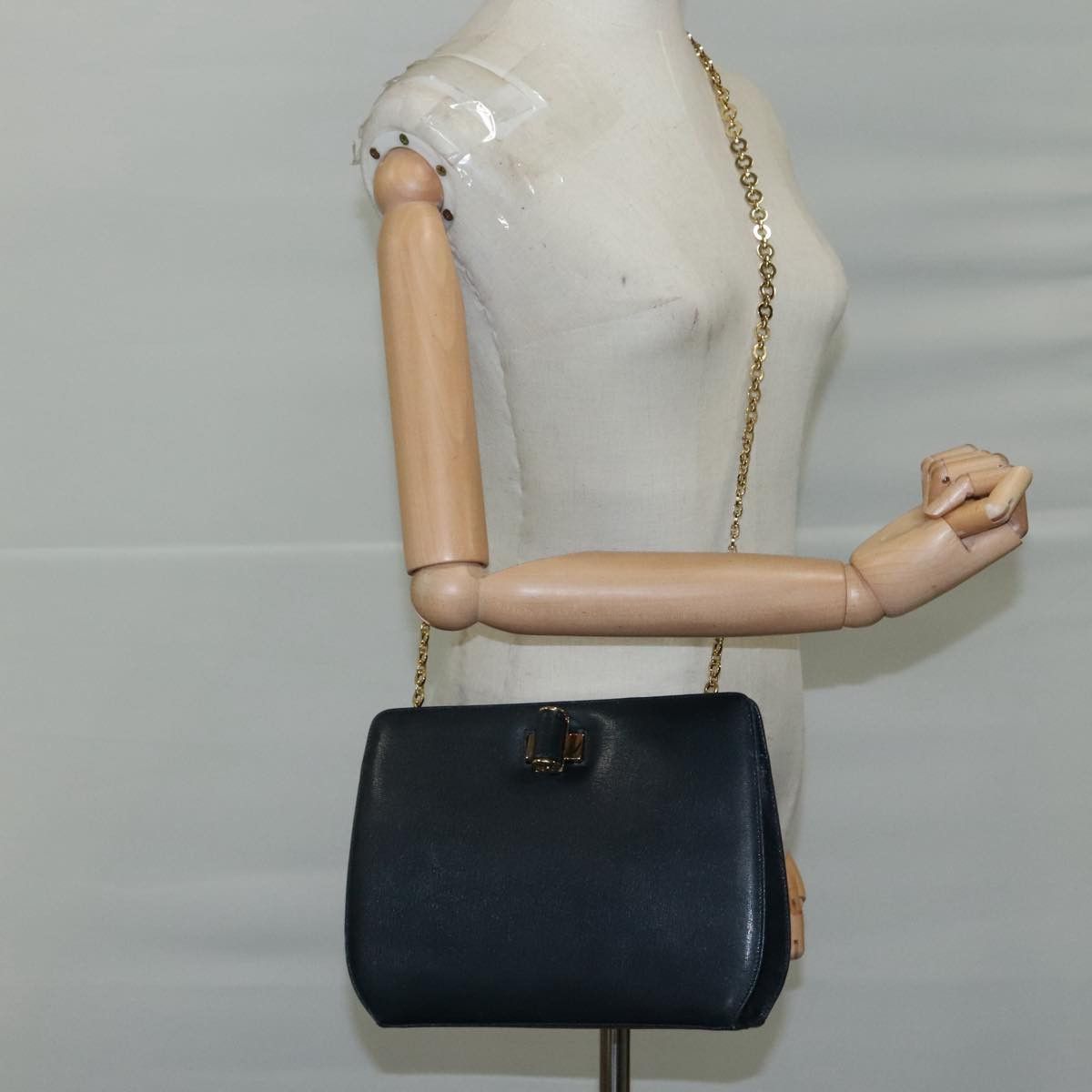 Salvatore Ferragamo - Navy Leather Shoulder Bag (Pre-Owned) Size ONE SIZE - 16 Thumbnail