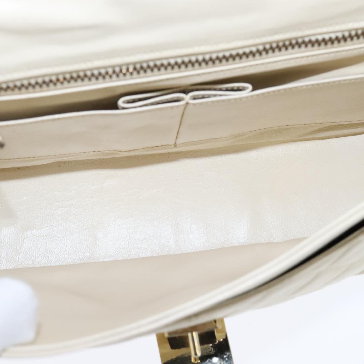 Chanel Single Flap Beige Leather Shoulder Bag (Pre-Owned) Size ONE SIZE - 9 Thumbnail