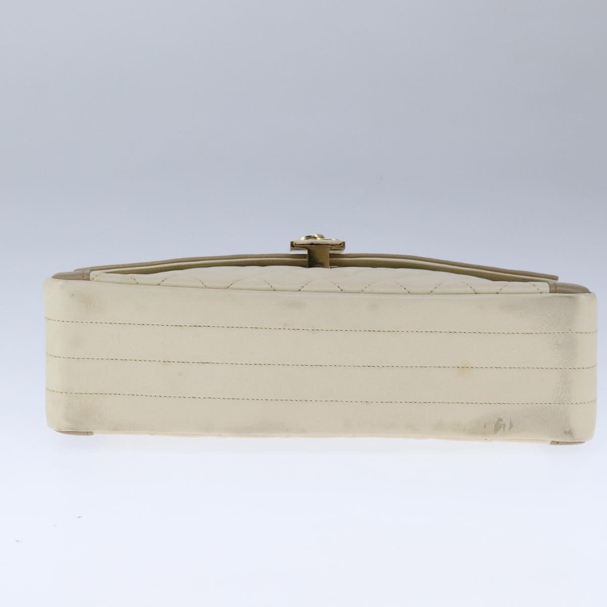 Chanel Single Flap Beige Leather Shoulder Bag (Pre-Owned) Size ONE SIZE - 5 Thumbnail