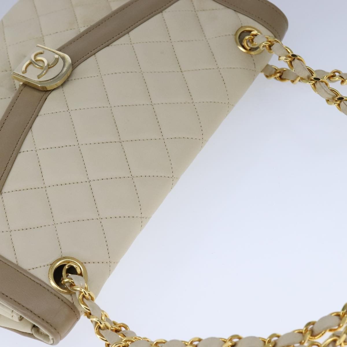 Chanel Single Flap Beige Leather Shoulder Bag (Pre-Owned) Size ONE SIZE - 16 Thumbnail