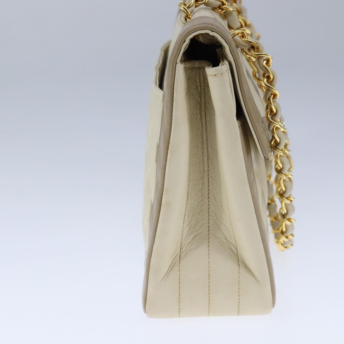 Chanel Single Flap Beige Leather Shoulder Bag (Pre-Owned) Size ONE SIZE - 3 Thumbnail