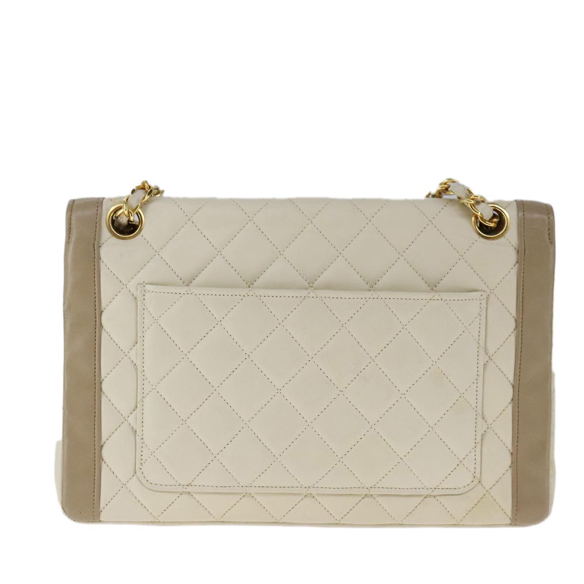 Chanel Single Flap Beige Leather Shoulder Bag (Pre-Owned) Size ONE SIZE - 2 Thumbnail