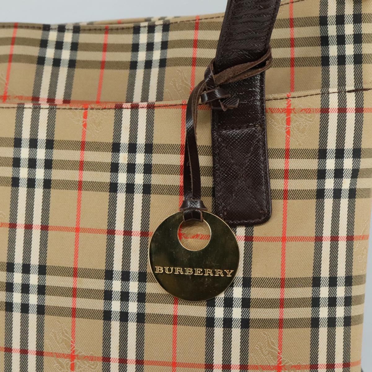 Burberry Nova Check Beige Canvas Shoulder Bag (Pre-Owned) Size ONE SIZE - 10 Thumbnail