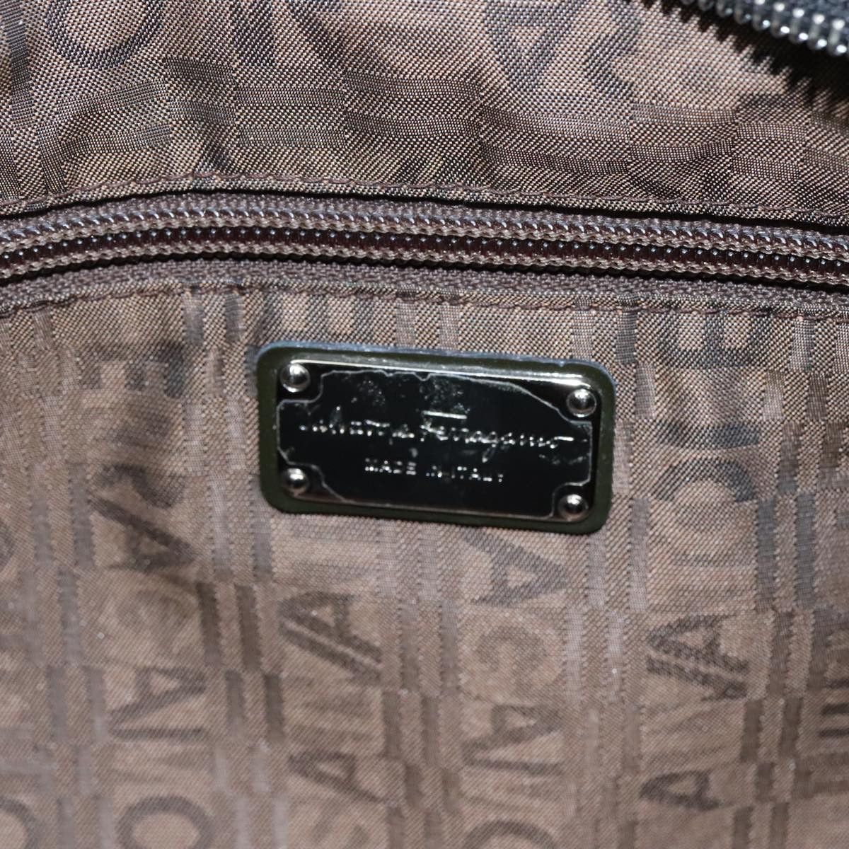 Salvatore Ferragamo Marisa Khaki Leather Handbag (Pre-Owned) Size ONE SIZE - 9 Thumbnail