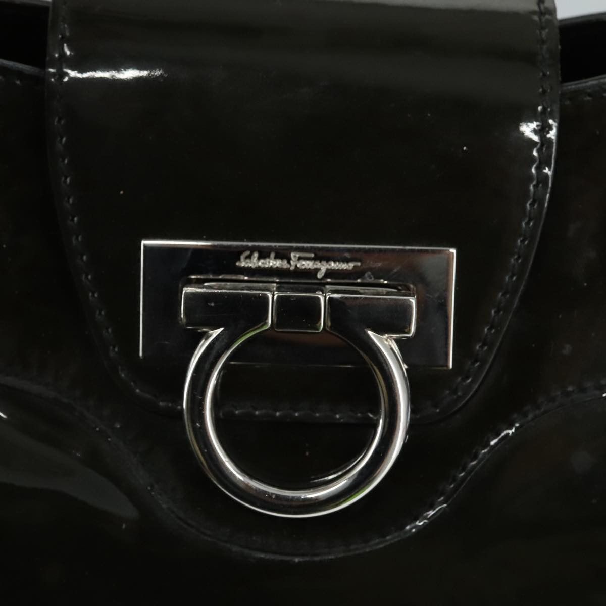 Salvatore Ferragamo Marisa Khaki Leather Handbag (Pre-Owned) Size ONE SIZE - 12 Thumbnail