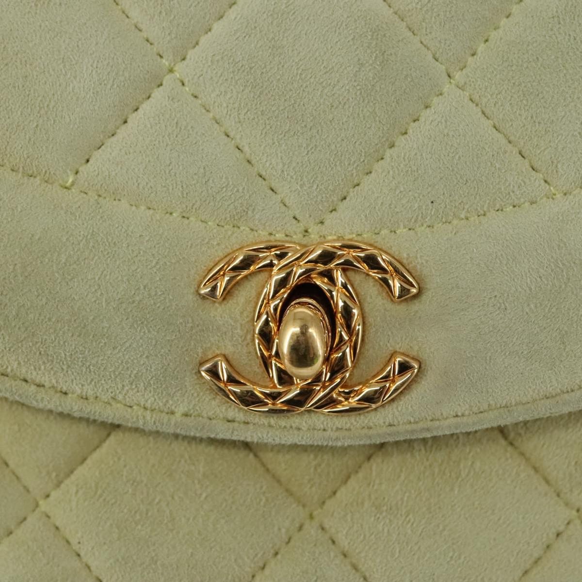 Chanel Diana Green Cotton Shoulder Bag (Pre-Owned) Size ONE SIZE - 7 Thumbnail