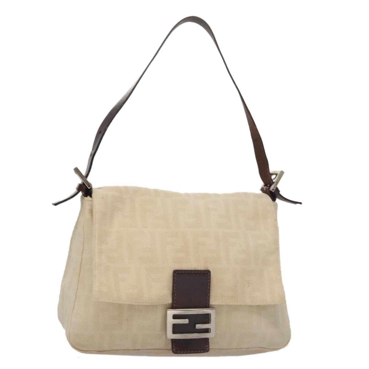 Fendi Mamma Baguette Beige Canvas Shoulder Bag (Pre-Owned) Size ONE SIZE - 13 Thumbnail
