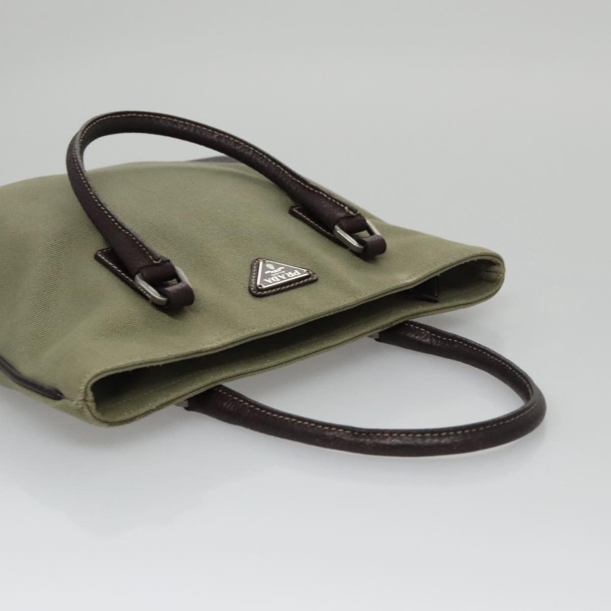 Prada Khaki Canvas Handbag (Pre-Owned) Size ONE SIZE - 16 Thumbnail