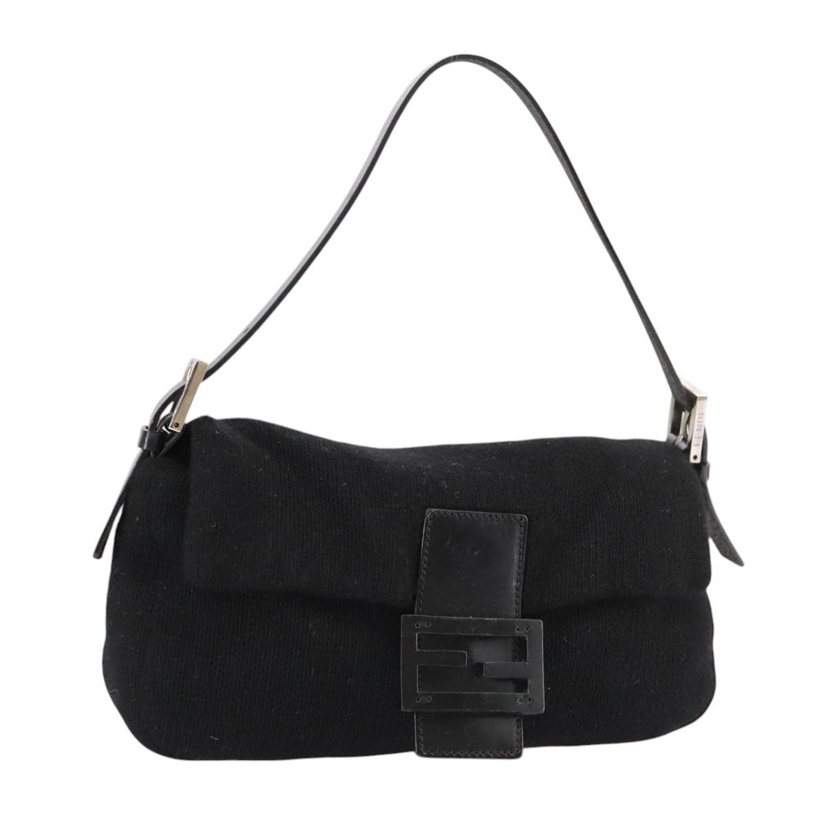 Fendi Mamma Baguette Black Wool Shoulder Bag (Pre-Owned) Size ONE SIZE - 14 Thumbnail