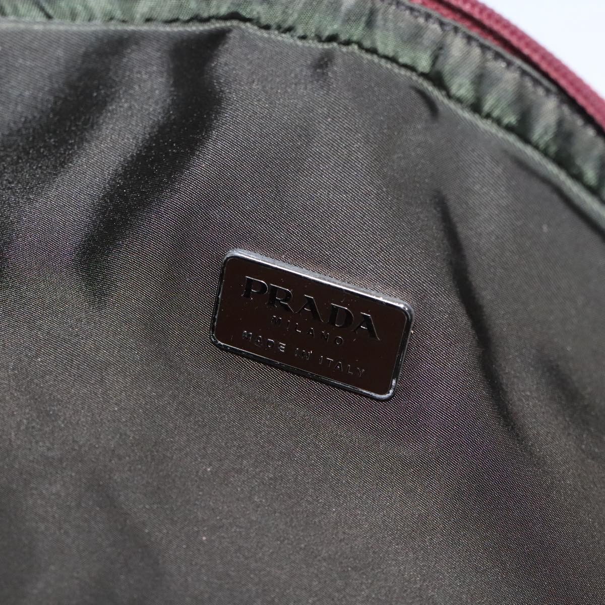 Prada Tessuto Burgundy Synthetic Shoulder Bag (Pre-Owned) Size ONE SIZE - 10 Thumbnail