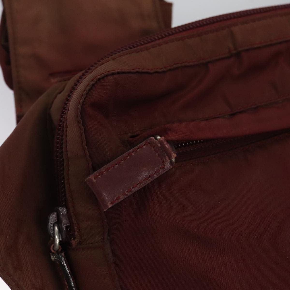 Prada Tessuto Burgundy Synthetic Shoulder Bag (Pre-Owned) Size ONE SIZE - 12 Thumbnail
