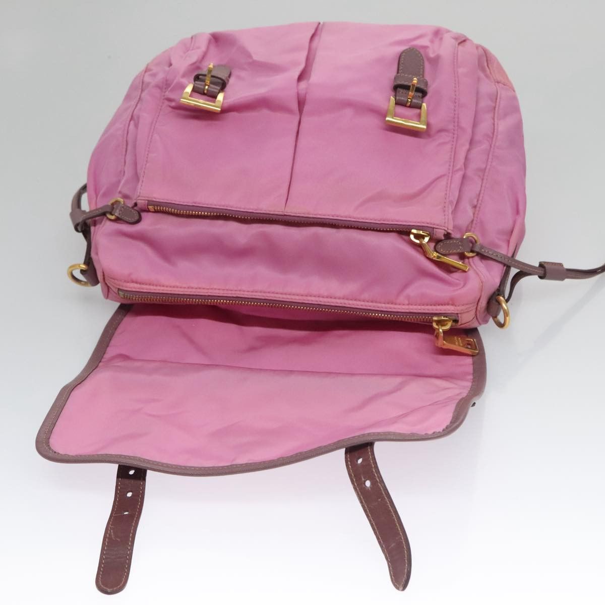 Prada Tessuto Pink Synthetic Shoulder Bag (Pre-Owned) Size ONE SIZE - 11 Thumbnail