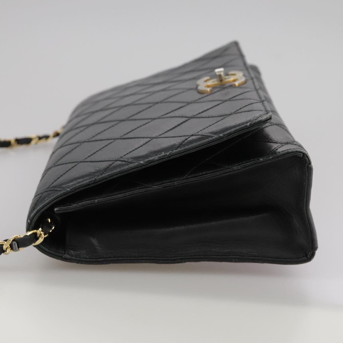 Chanel Single Flap Black Leather Shoulder Bag (Pre-Owned) Size ONE SIZE - 3 Thumbnail