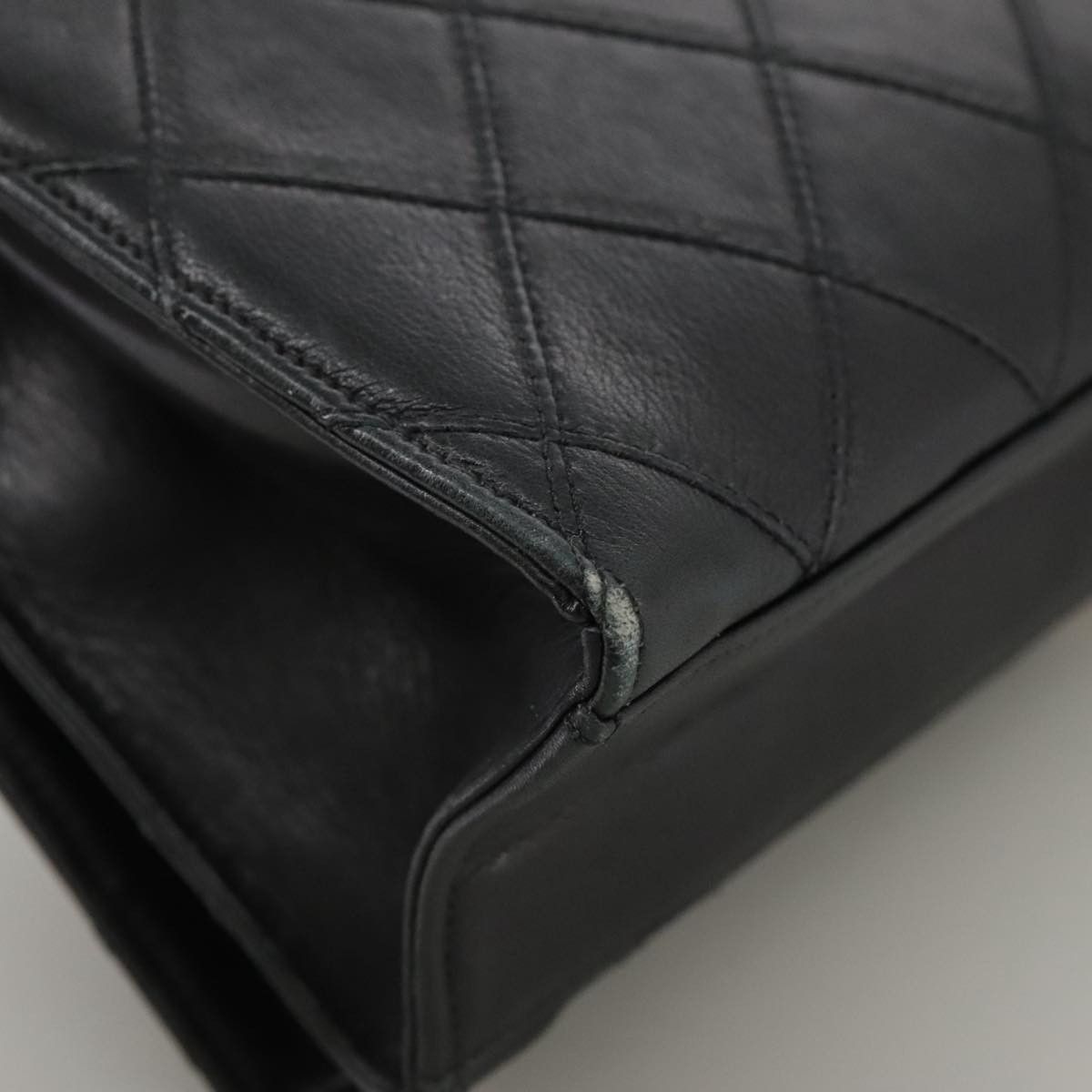 Chanel Single Flap Black Leather Shoulder Bag (Pre-Owned) Size ONE SIZE - 9 Thumbnail