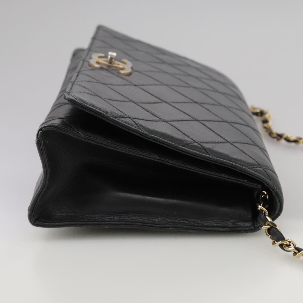 Chanel Single Flap Black Leather Shoulder Bag (Pre-Owned) Size ONE SIZE - 4 Thumbnail