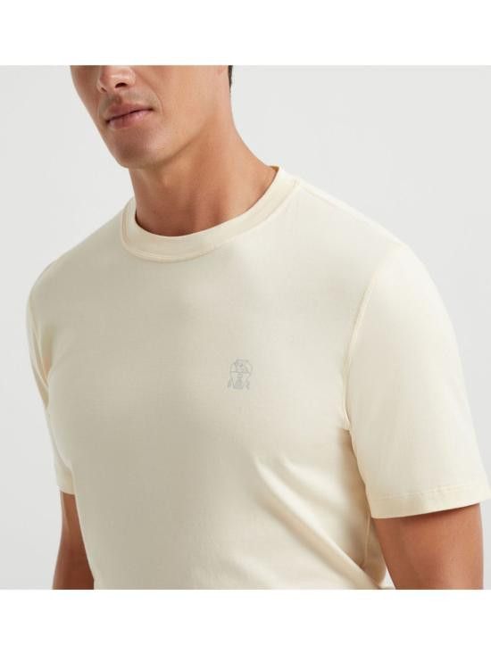 Brunello Cucinelli BRUNELLO CUCINELLI Men T-Shirts M0B138440 C2029 Beige Size US XL / EU 56 / 4 - 2 Thumbnail