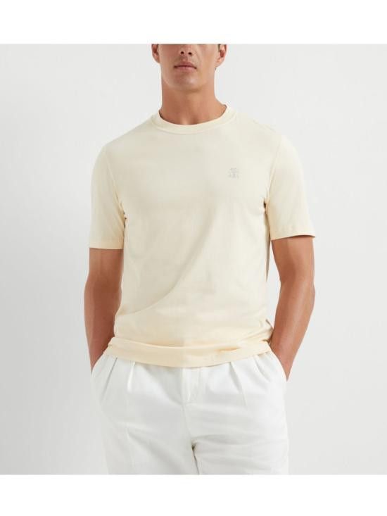 Brunello Cucinelli BRUNELLO CUCINELLI Men T-Shirts M0B138440 C2029 Beige Size US XL / EU 56 / 4 - 3 Thumbnail