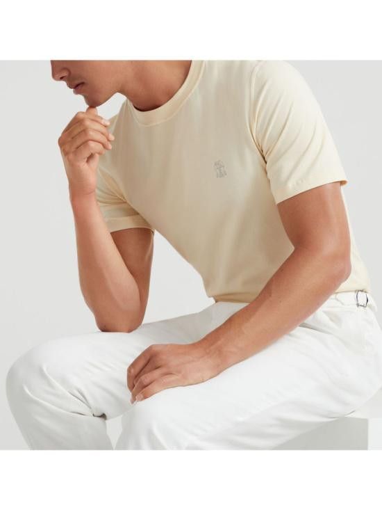 Brunello Cucinelli BRUNELLO CUCINELLI Men T-Shirts M0B138440 C2029 Beige Size US XL / EU 56 / 4 - 4 Thumbnail