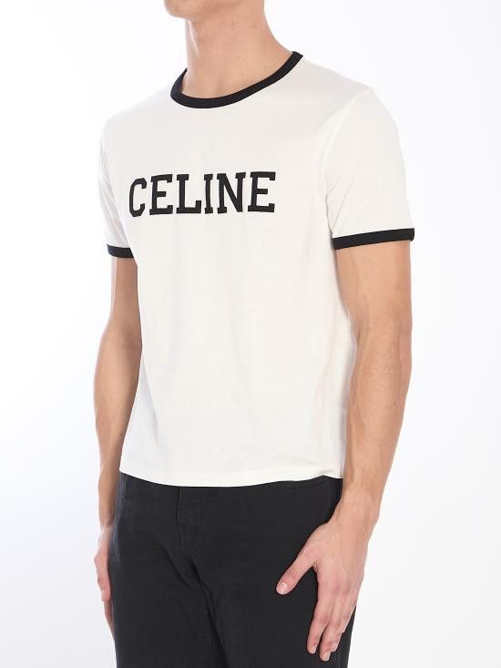Celine CELINE Men T-Shirts RX02R507Z WHITE Size US M / EU 48-50 / 2 - 2 Thumbnail