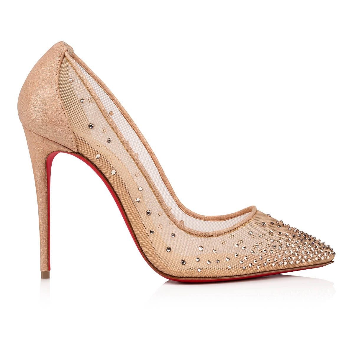 Christian Louboutin Follies Strass 100mm Beige Size US 5 / IT 35 - 5 Thumbnail