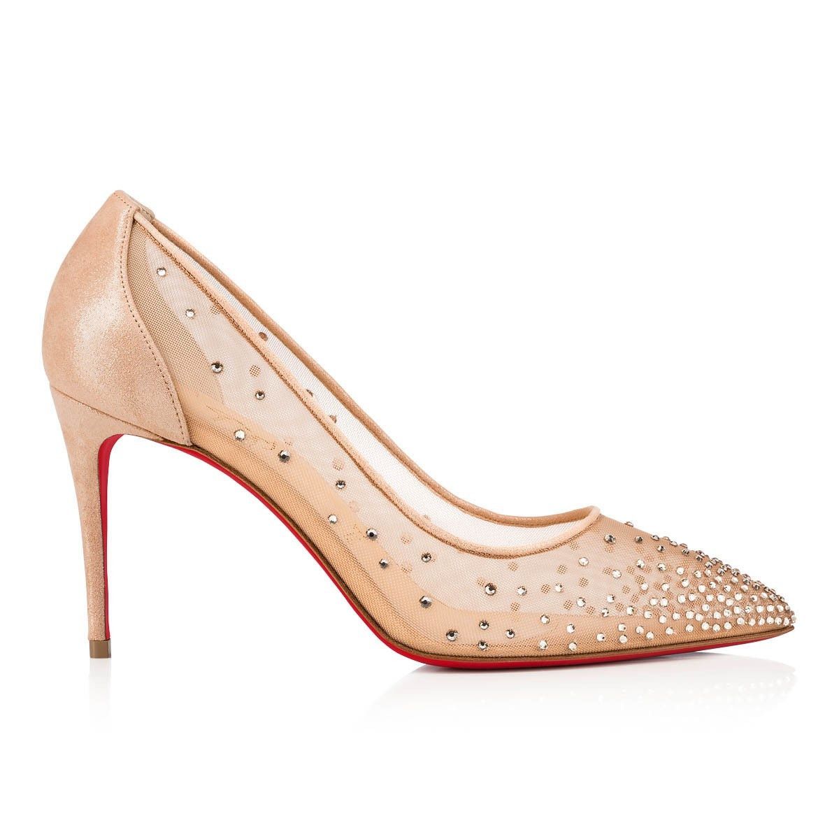 Christian Louboutin Follies Strass 85mm Beige Size US 9 / IT 39 - 2 Thumbnail