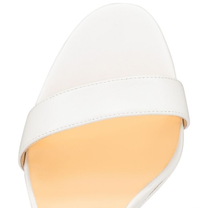 Christian Louboutin Loubi Queen 100mm White Size US 5 / IT 35 - 4 Thumbnail