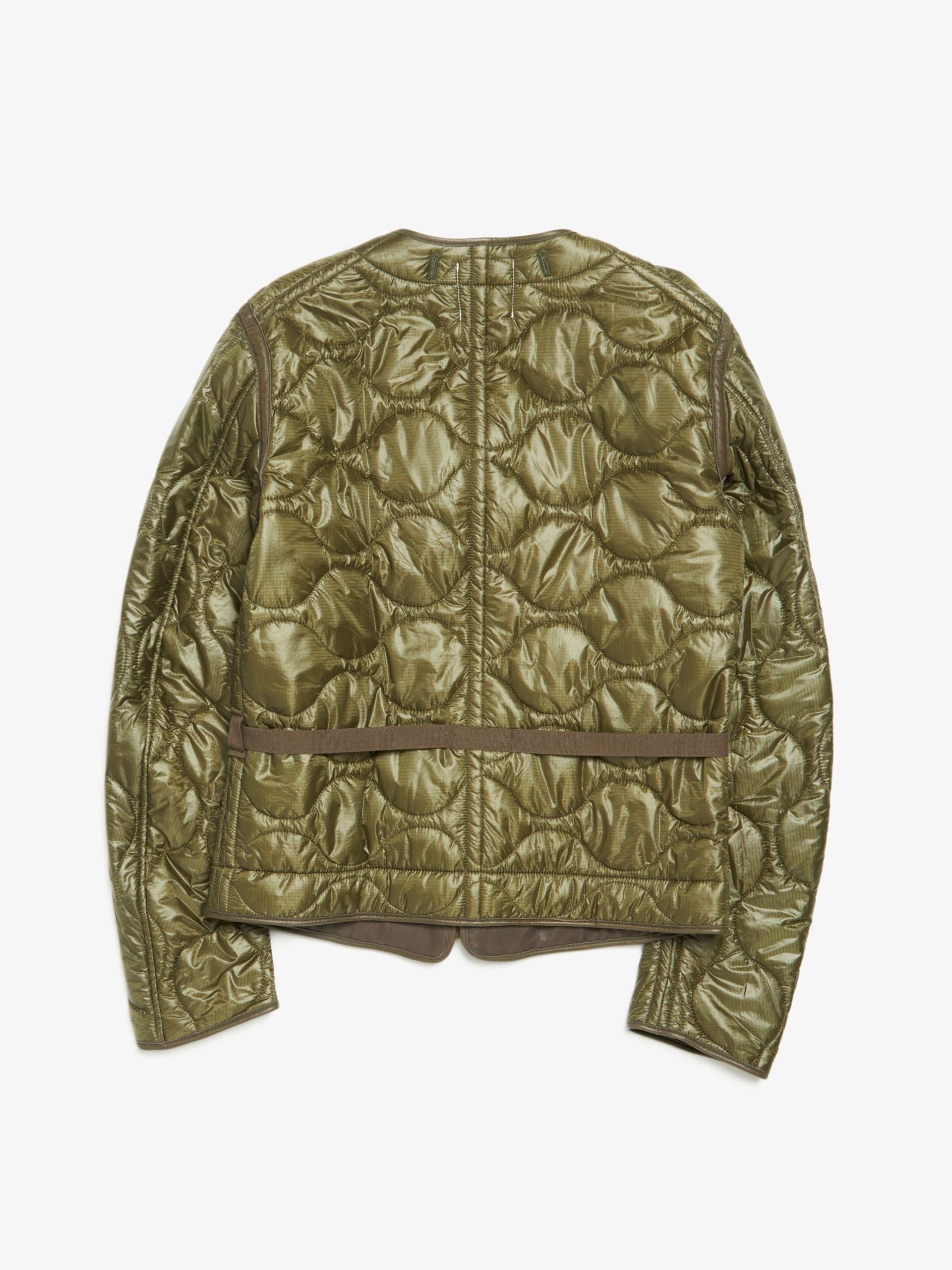 Takahiromiyashita The Soloist. Khaki Green Lamb Leather Seam Detailed Quilted Nylon Jacket Size US L / EU 52-54 / 3 - 2 Thumbnail