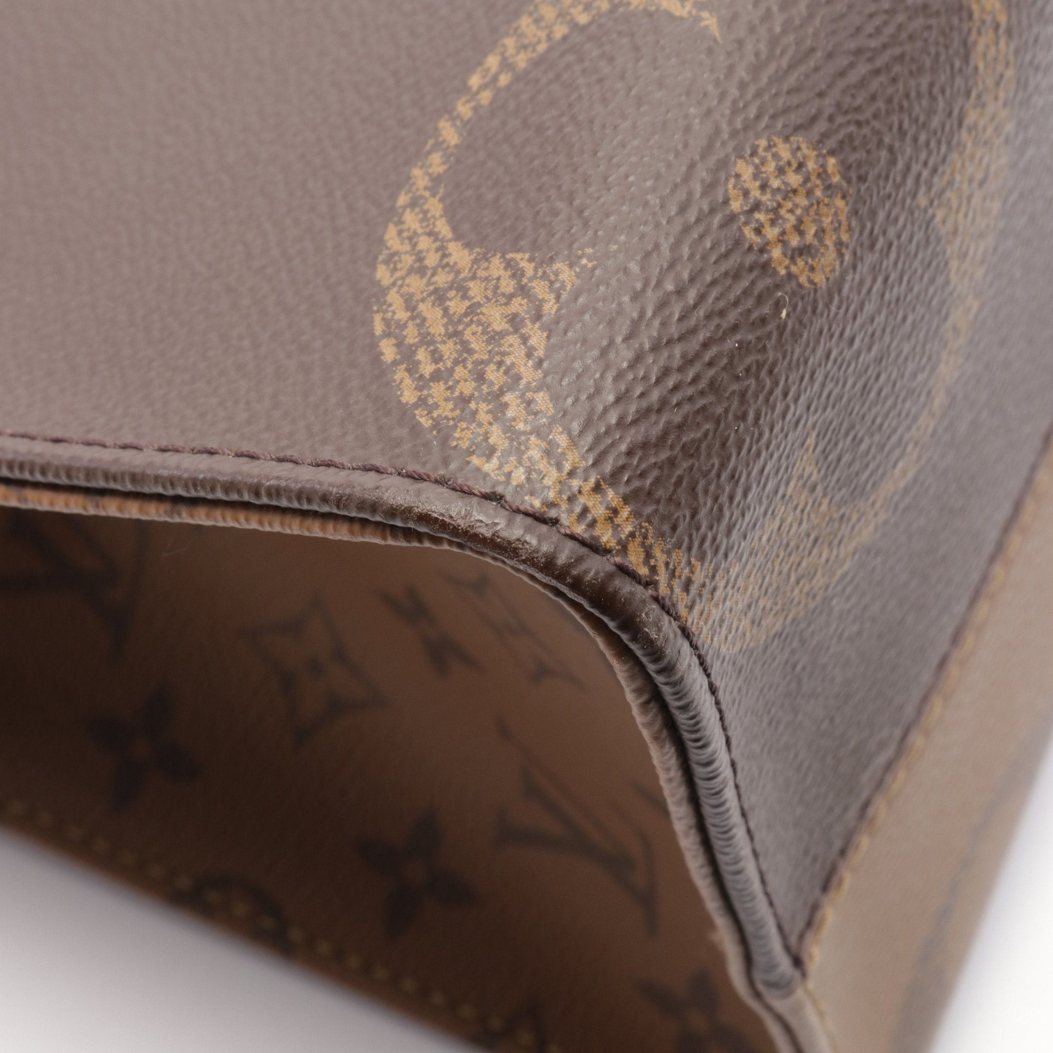Louis Vuitton Louis Vuitton On-The-Go Mm Monogram Giant Reverse Shoulder Bag Tote Leather Brown Beige Size ONE SIZE - 7 Thumbnail