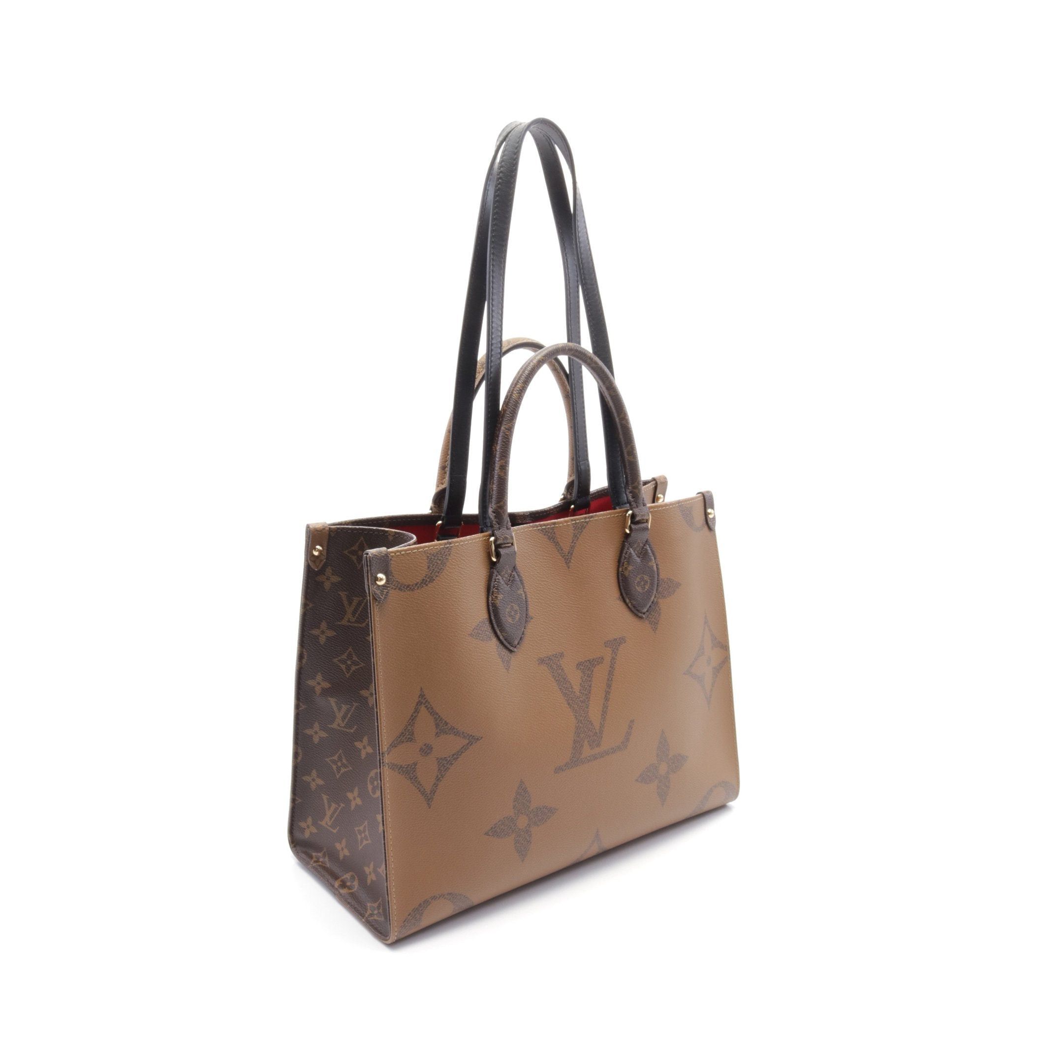 Louis Vuitton Louis Vuitton On-The-Go Mm Monogram Giant Reverse Shoulder Bag Tote Leather Brown Beige Size ONE SIZE - 2 Thumbnail