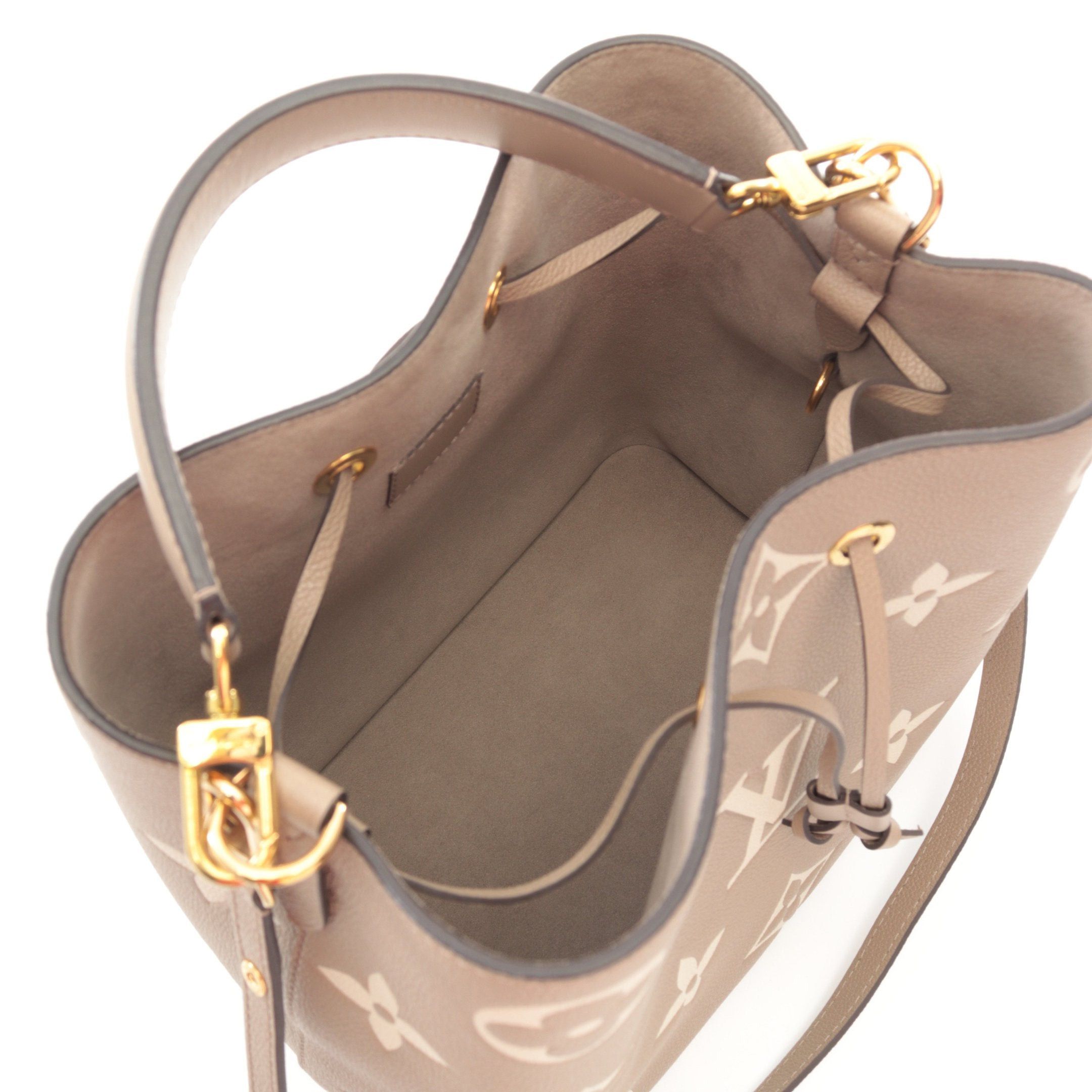 Louis Vuitton Louis Vuitton Neo Noe Mm Bicolor Monogram Empreinte Tourterelle Claim Shoulder Bag Leather Gray Beige Light Size ONE SIZE - 3 Thumbnail
