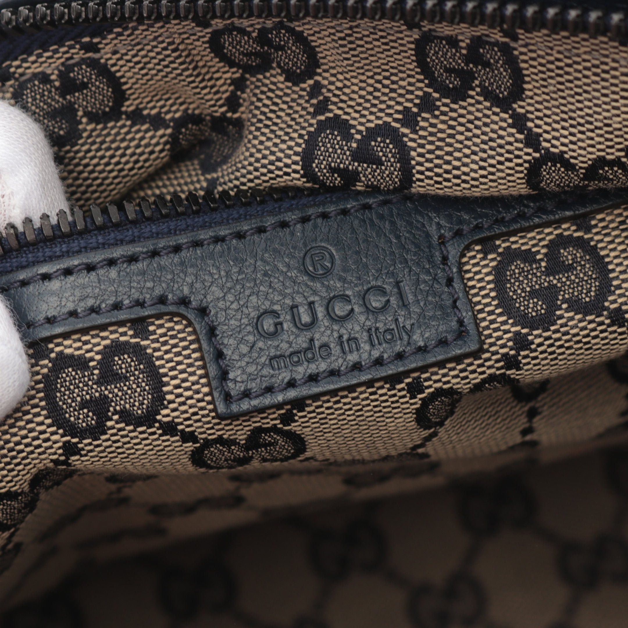 Gucci Gucci Double G Boston Bag Leather Navy Size ONE SIZE - 4 Thumbnail