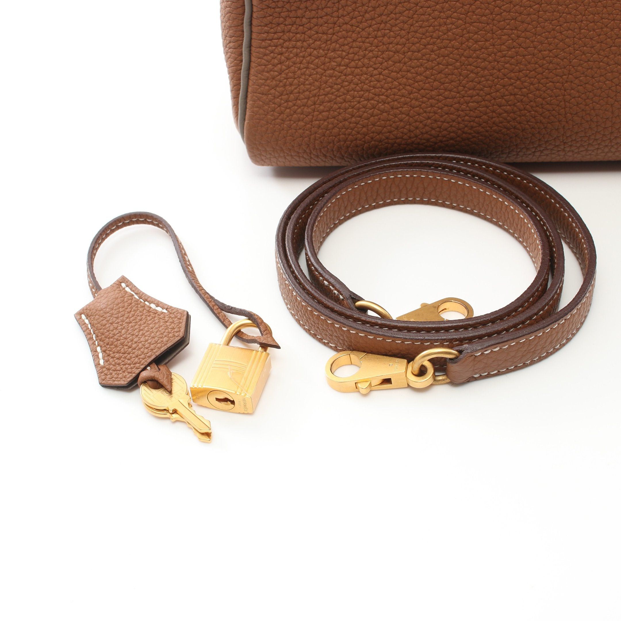 Hermes Hermes Kelly28 Verso Gold Tourtiere Gray Handbag Togo Brown Hardware Inner Stitch Personal Order D Stamp Size ONE SIZE - 6 Thumbnail