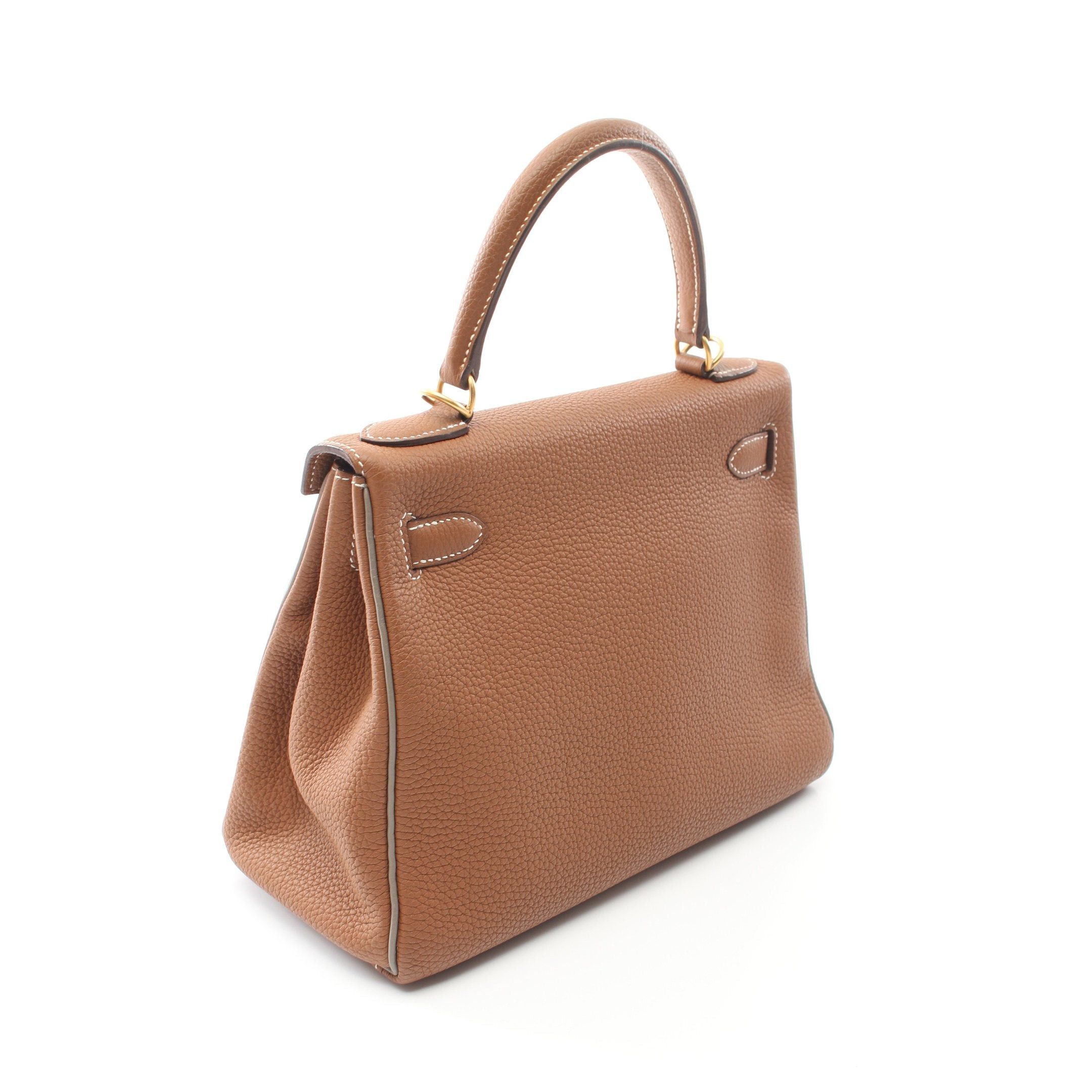 Hermes Hermes Kelly28 Verso Gold Tourtiere Gray Handbag Togo Brown Hardware Inner Stitch Personal Order D Stamp Size ONE SIZE - 2 Thumbnail