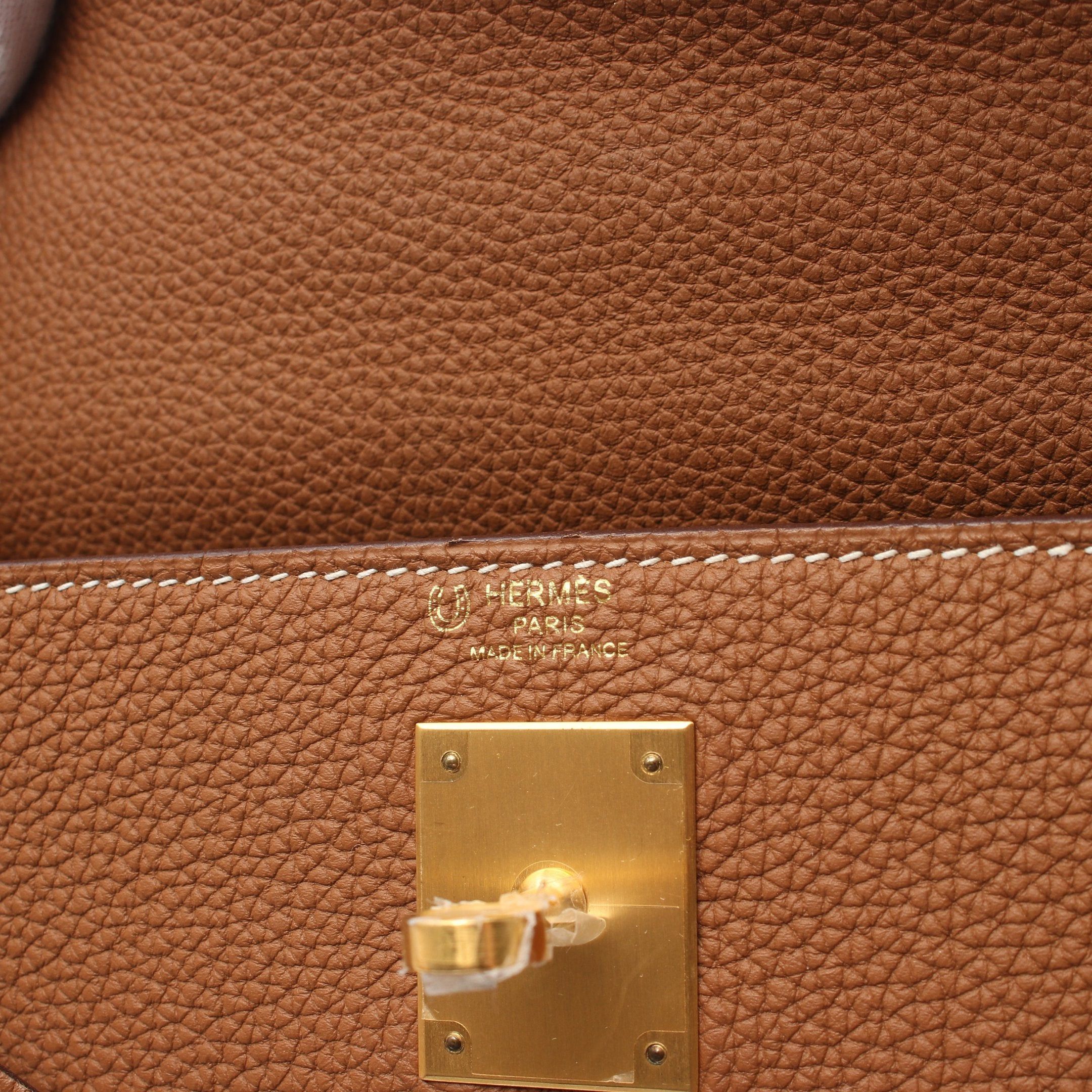Hermes Hermes Kelly28 Verso Gold Tourtiere Gray Handbag Togo Brown Hardware Inner Stitch Personal Order D Stamp Size ONE SIZE - 4 Thumbnail