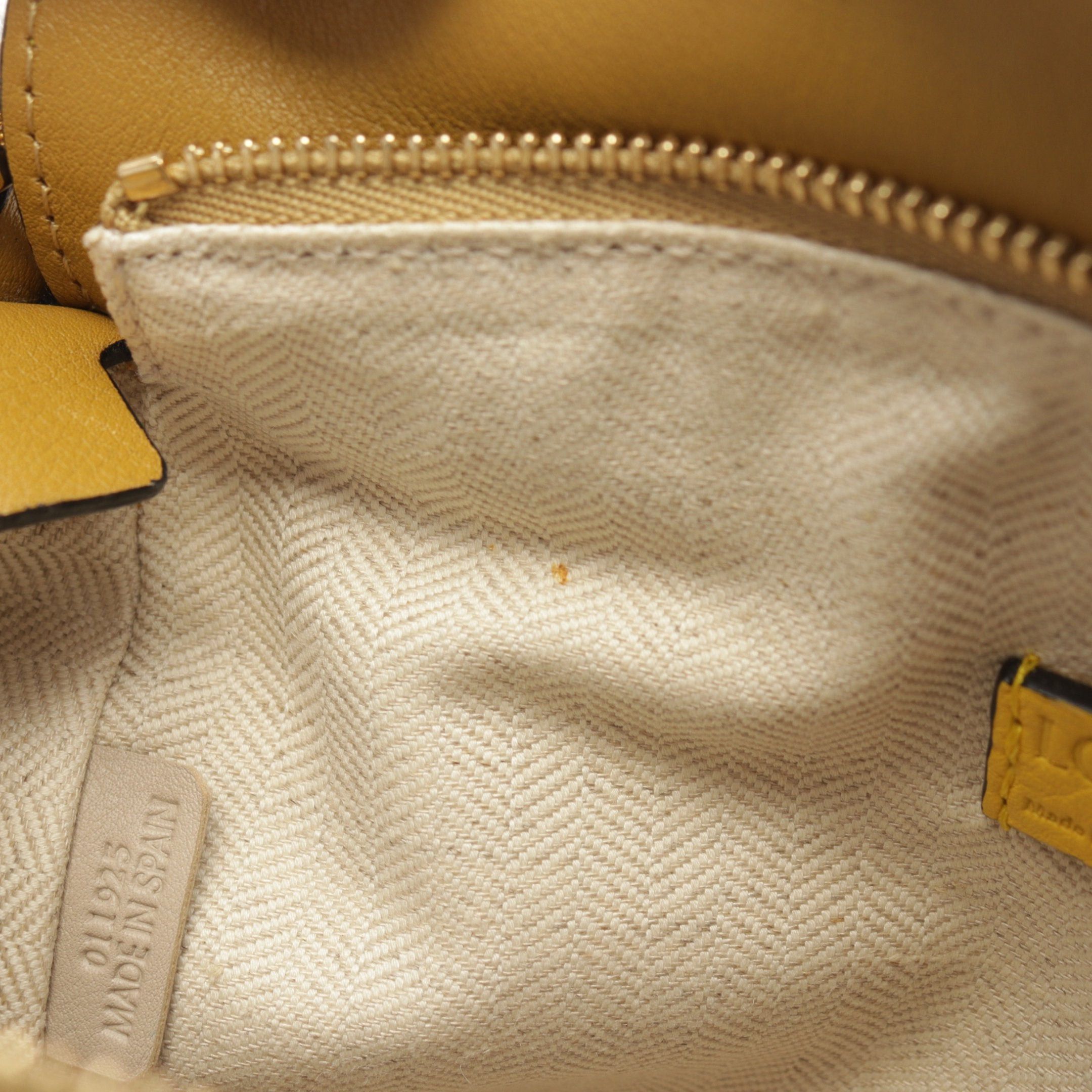 Loewe Loewe Puzzle Bag Mini Handbag Stripe Leather Yellow Brown Size ONE SIZE - 7 Thumbnail