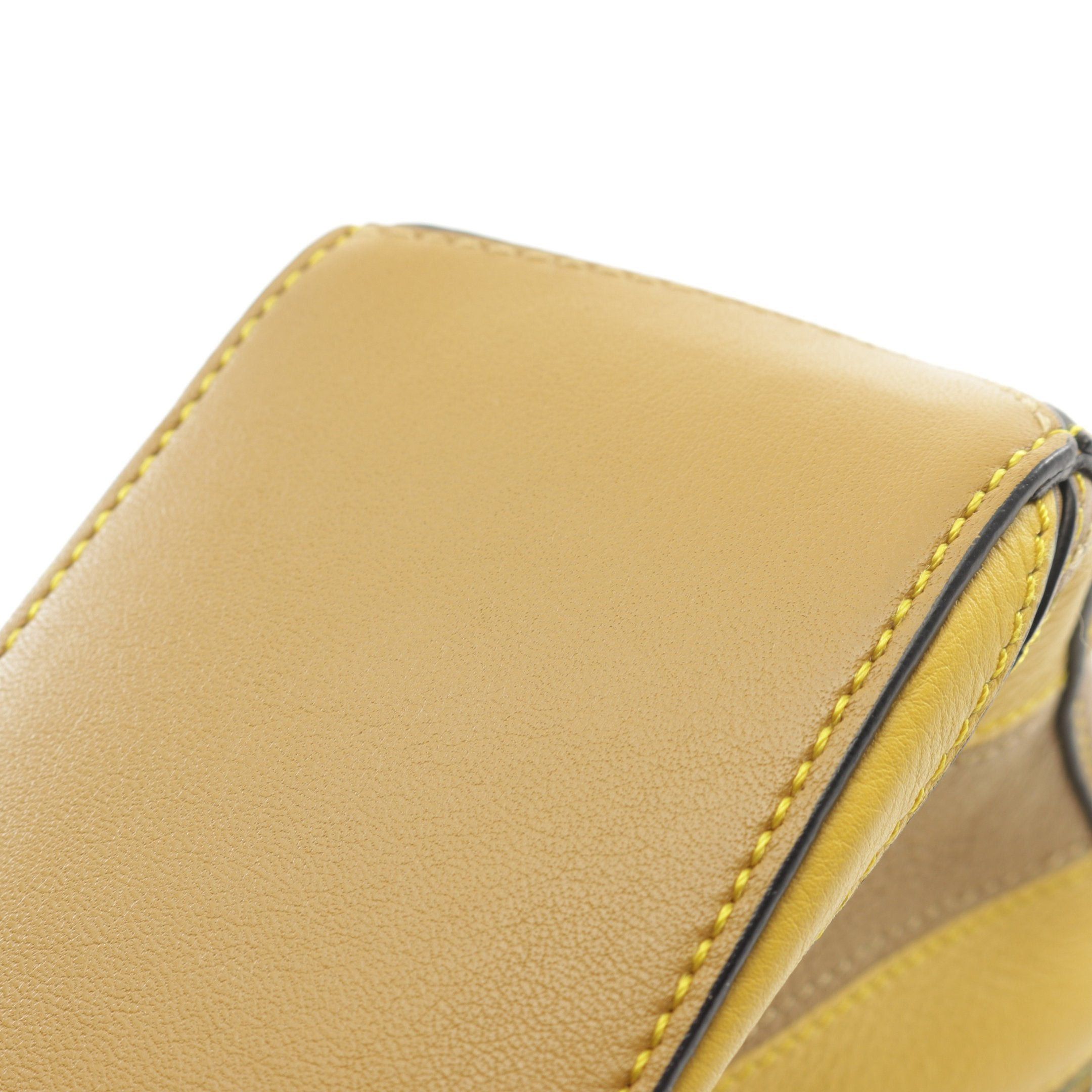 Loewe Loewe Puzzle Bag Mini Handbag Stripe Leather Yellow Brown Size ONE SIZE - 12 Thumbnail