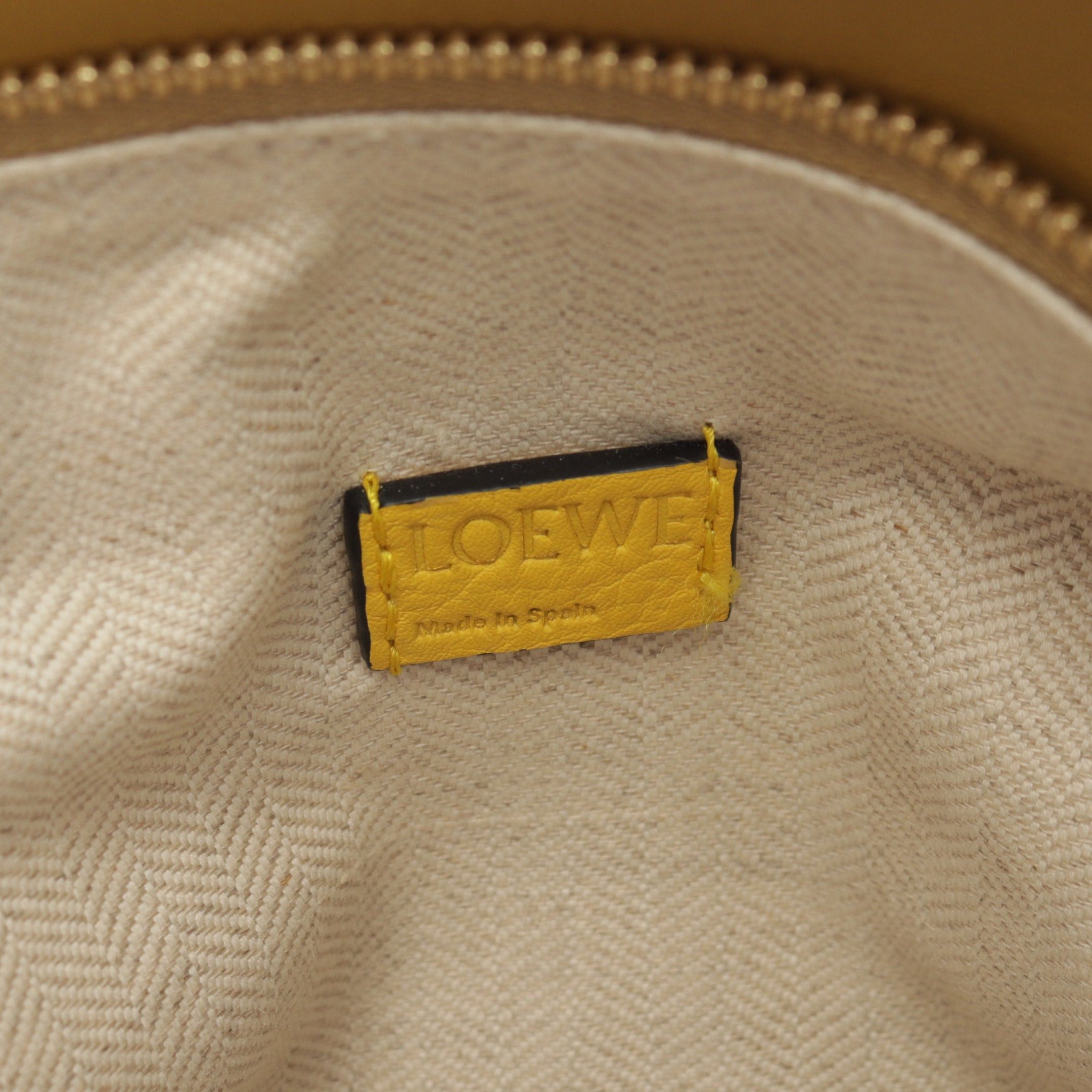 Loewe Loewe Puzzle Bag Mini Handbag Stripe Leather Yellow Brown Size ONE SIZE - 4 Thumbnail