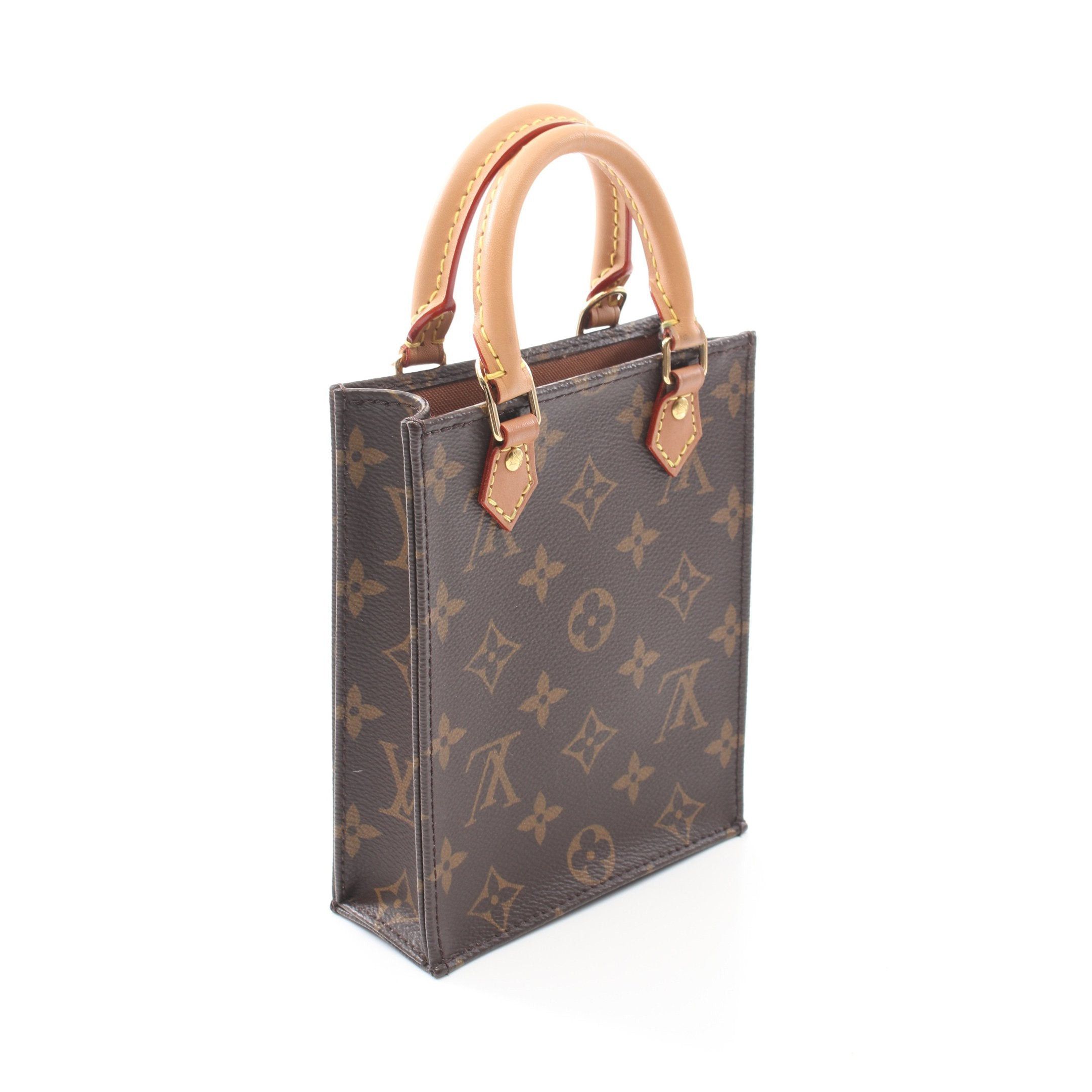 Louis Vuitton Louis Vuitton Petite Sac Plat Monogram Handbag Leather Brown Size ONE SIZE - 2 Thumbnail