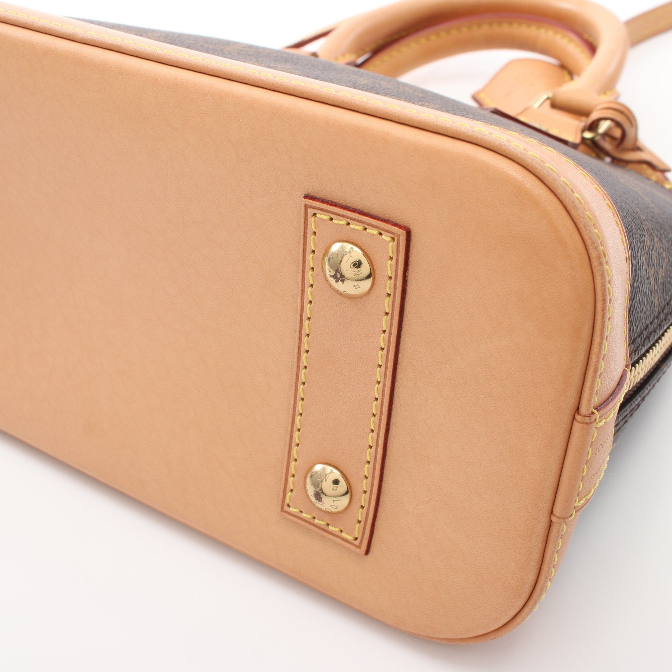 Louis Vuitton Louis Vuitton Alma Bb Monogram Handbag Leather Brown Size ONE SIZE - 8 Thumbnail
