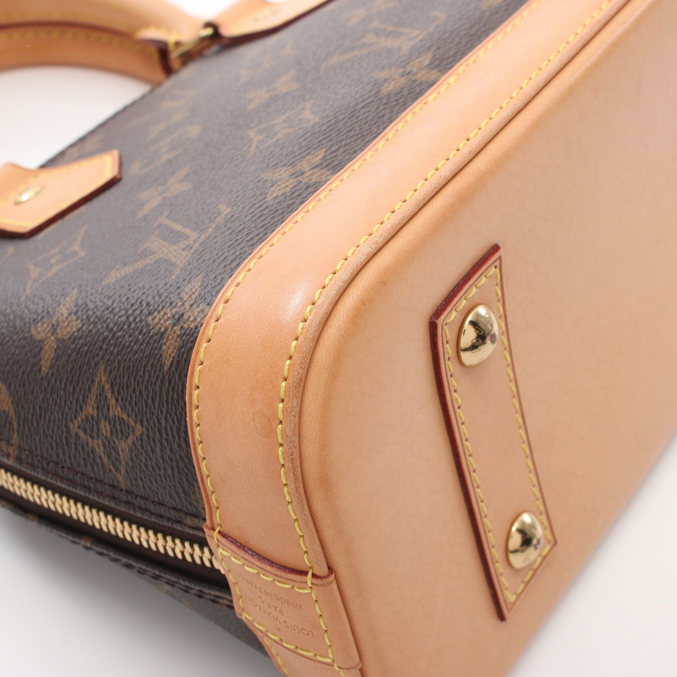 Louis Vuitton Louis Vuitton Alma Bb Monogram Handbag Leather Brown Size ONE SIZE - 10 Thumbnail