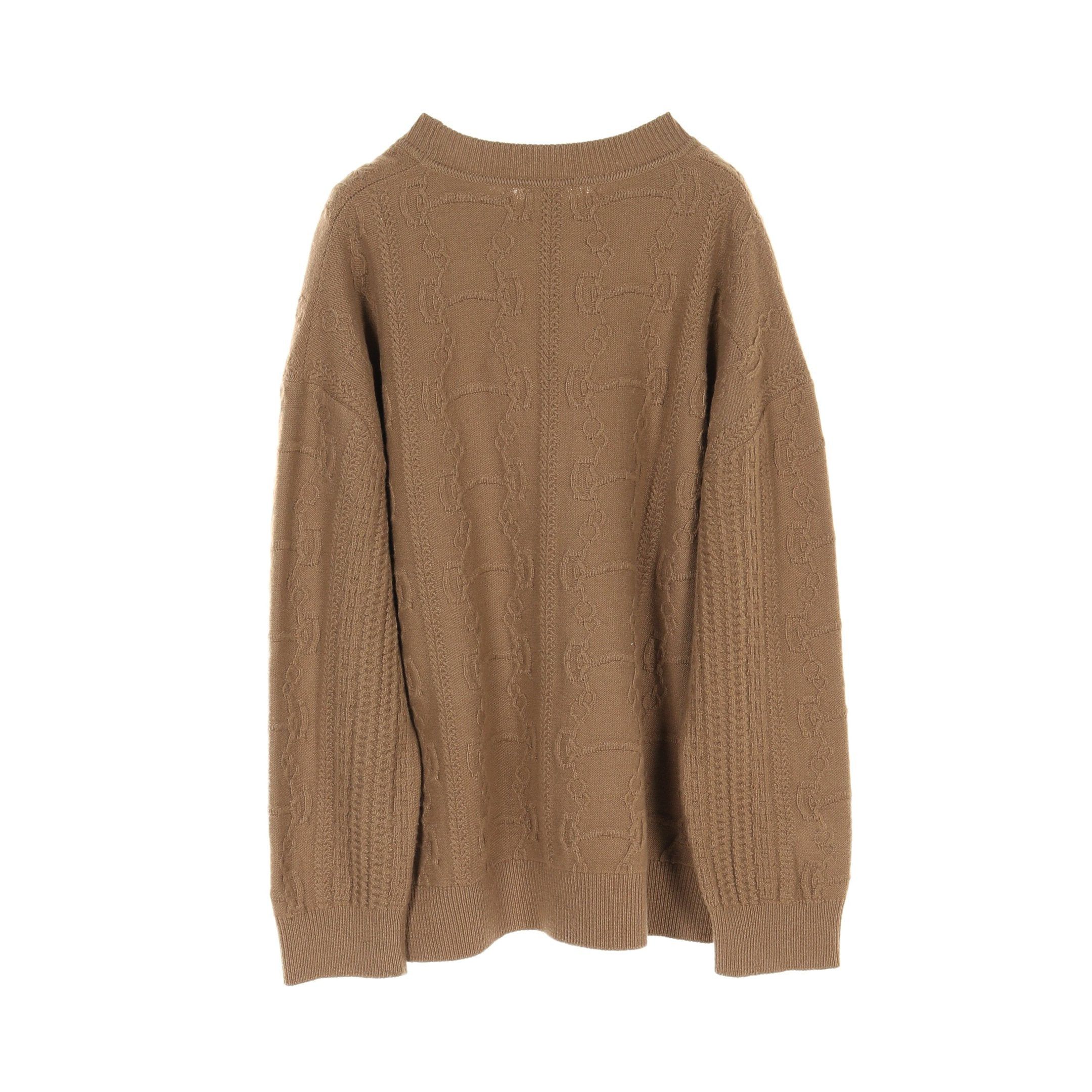 Hermes Hermes Knit Crew Neck Cashmere Khaki Brown Size ONE SIZE - 2 Thumbnail