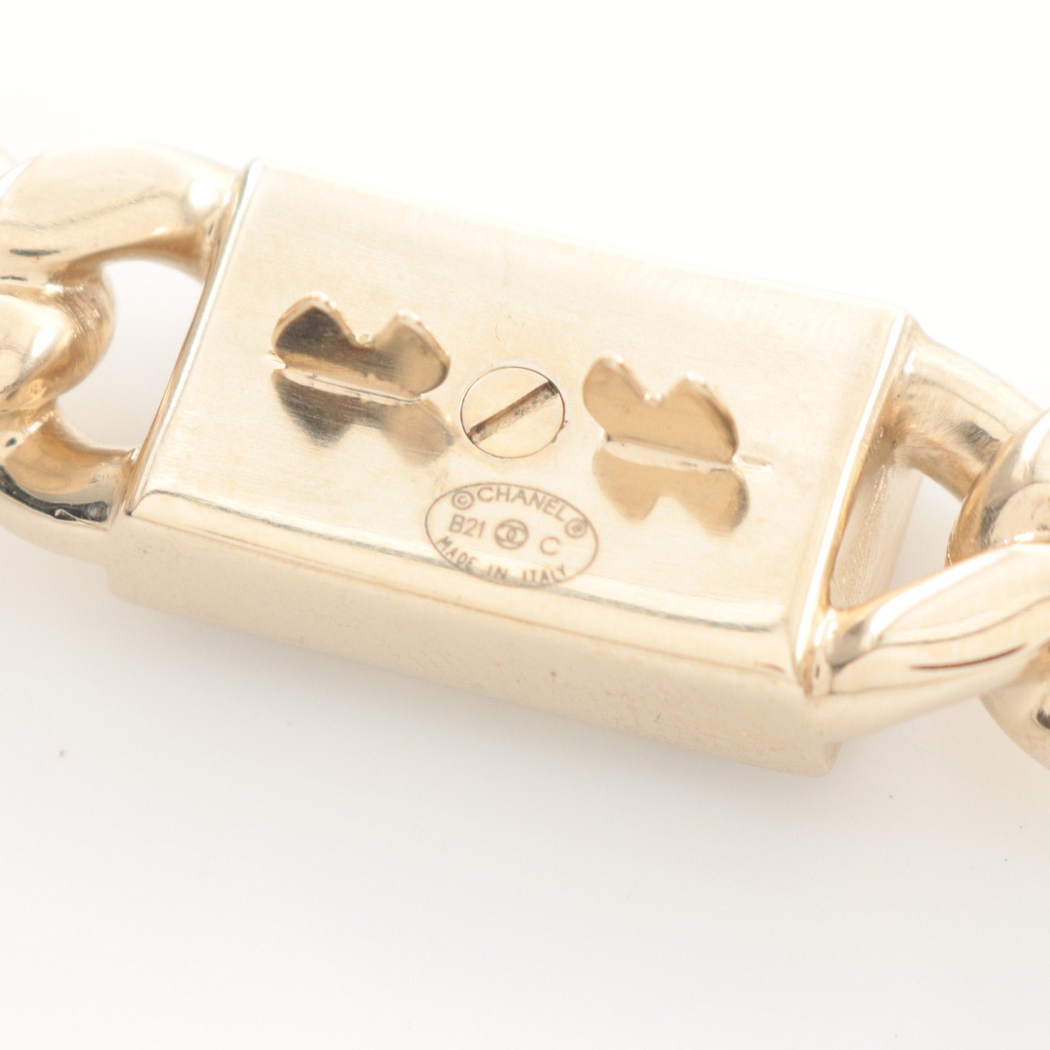 Chanel Chanel Coco Mark Barretta Hair Accessory Gp Rhinestone Gold Clear B21C Size ONE SIZE - 3 Thumbnail