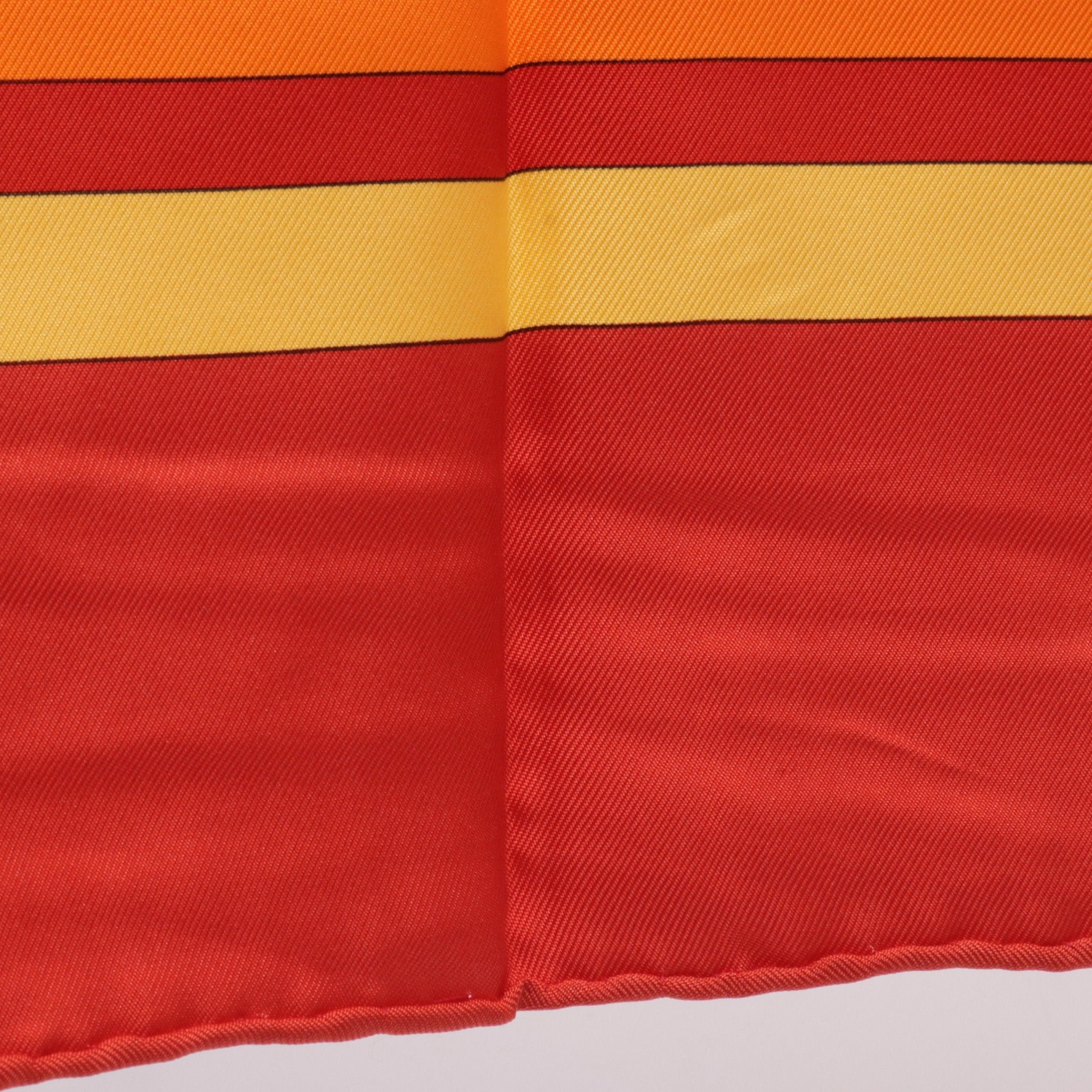 Hermes Hermes Carres 90 Swing Scarf Silk Red Orange Multicolor Size ONE SIZE - 4 Thumbnail