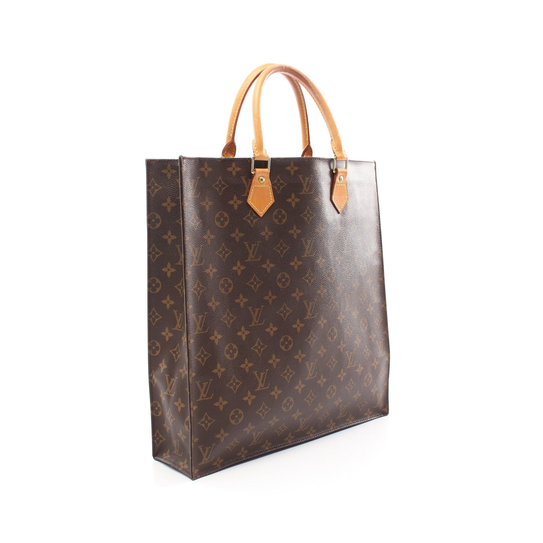 Louis Vuitton Louis Vuitton Sac Plat Monogram Handbag Tote Bag Leather Brown Size ONE SIZE - 2 Thumbnail