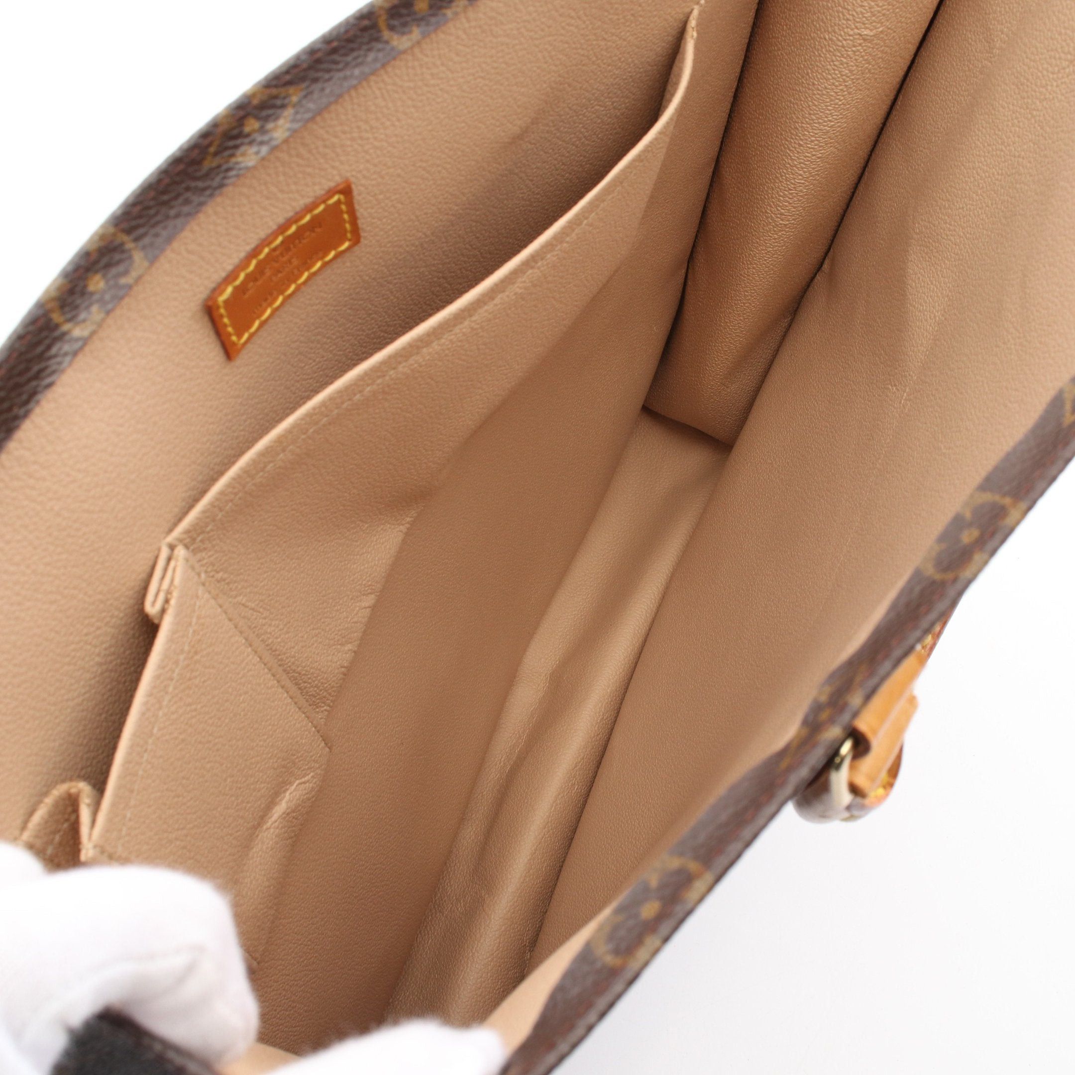 Louis Vuitton Louis Vuitton Sac Plat Monogram Handbag Tote Bag Leather Brown Size ONE SIZE - 3 Thumbnail