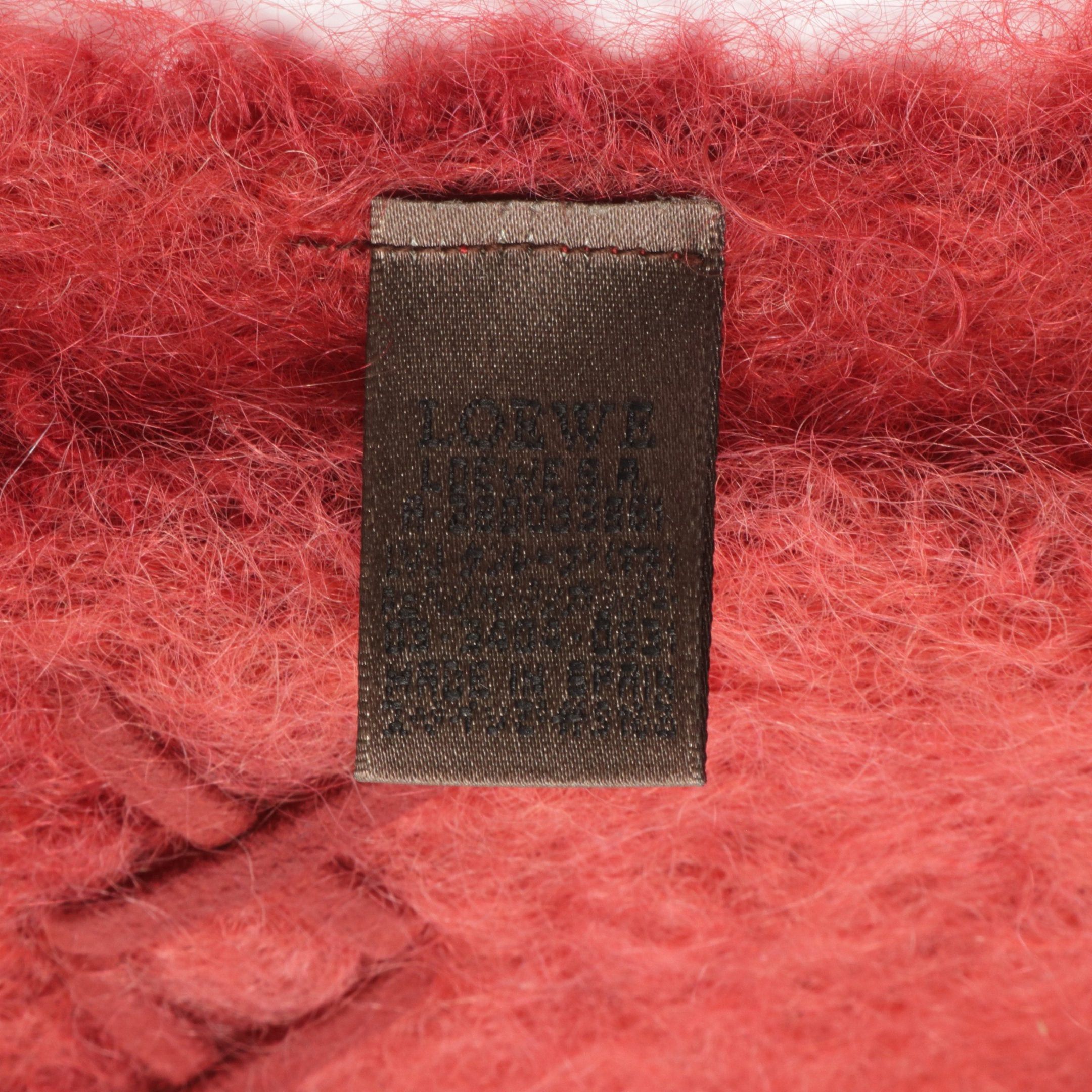 Loewe Loewe Anagram Scarf Mohair Wool Red Size ONE SIZE - 2 Thumbnail