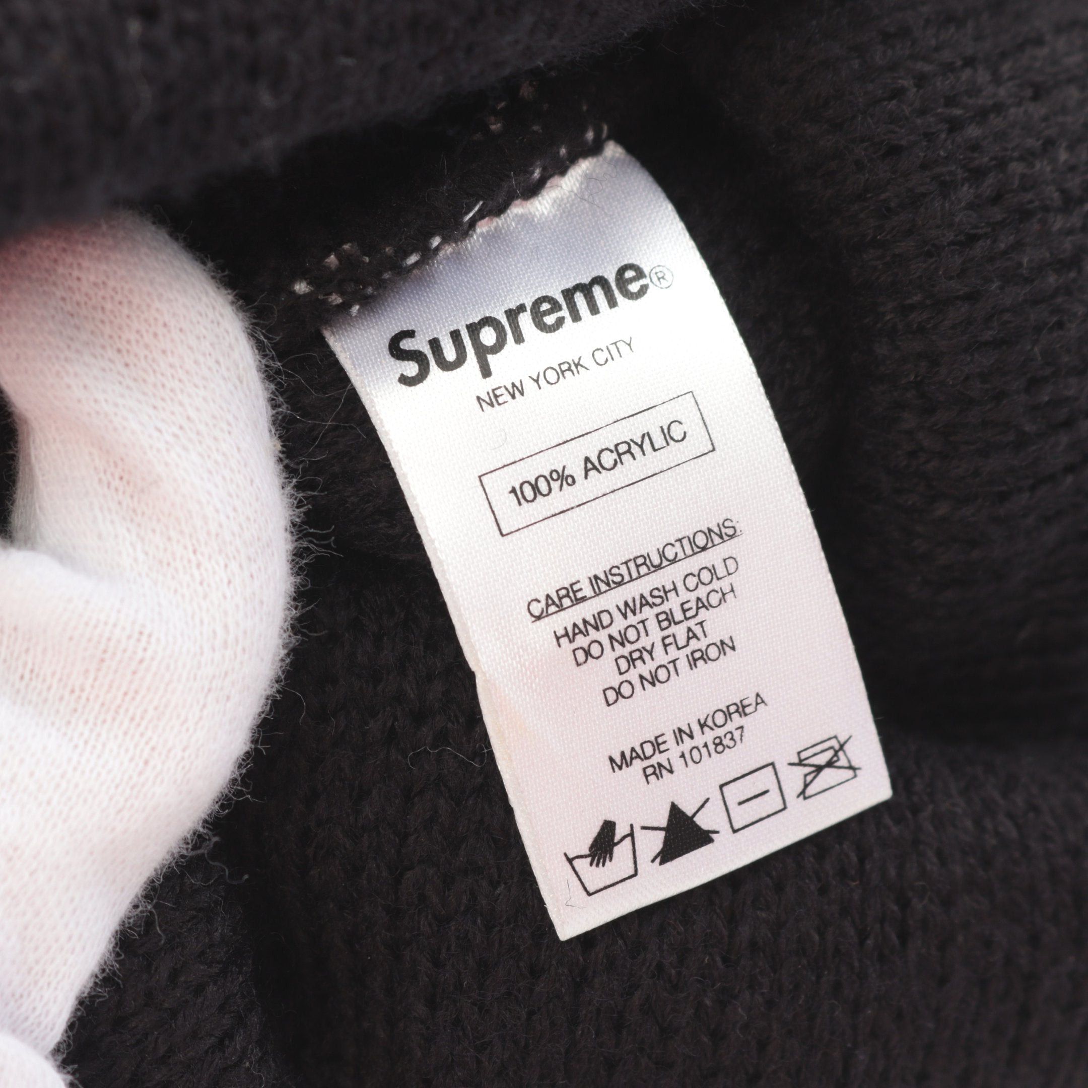 Supreme Supreme Reflective Repeat Knit Hat Beanie Black Gray Size ONE SIZE - 4 Thumbnail